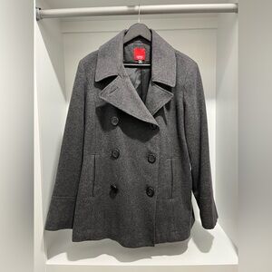 Vintage Esprit 100% wool lined Gray Double-Breasted Peacoat size XL